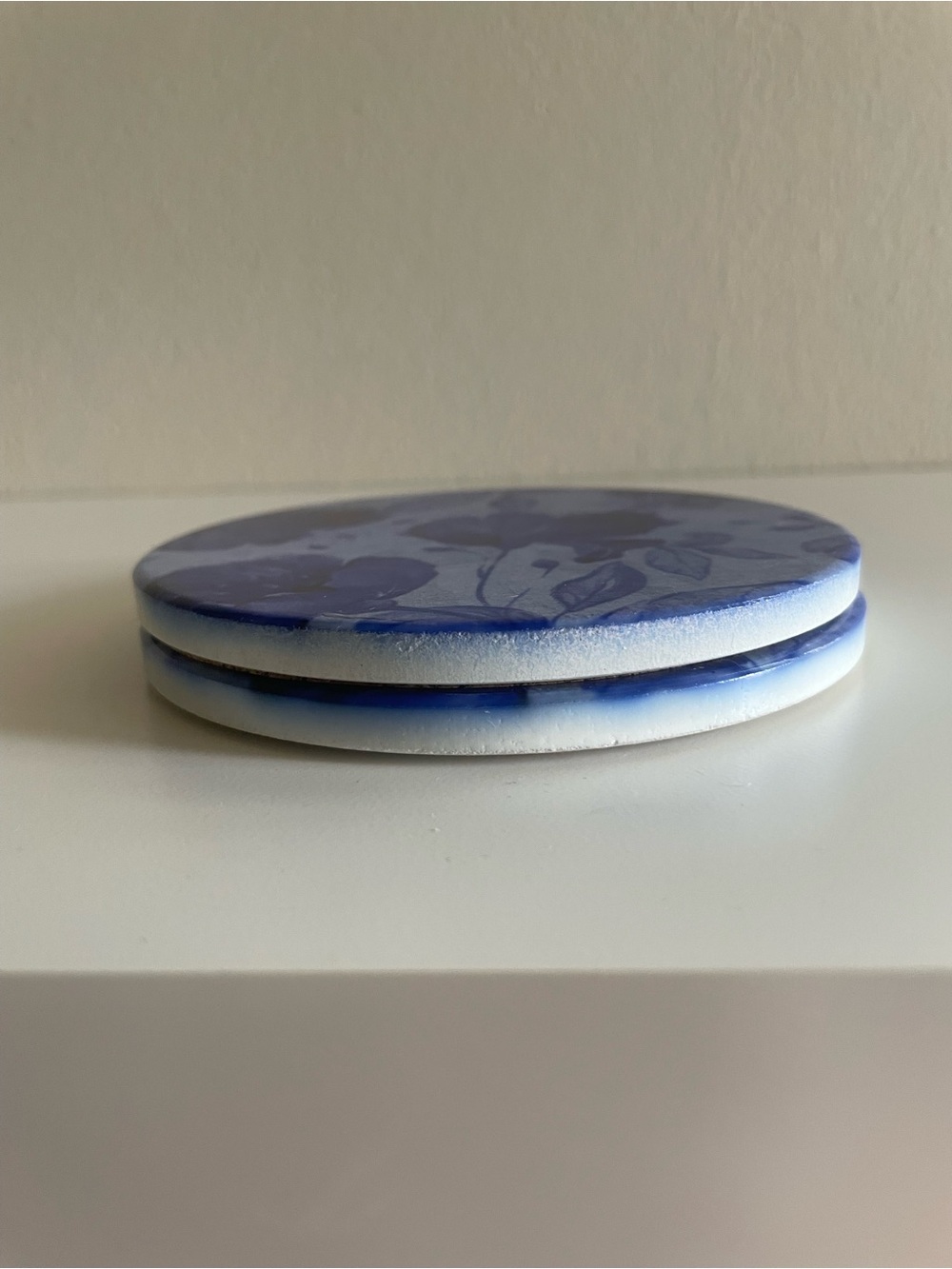Blue Floral Round Coasters - Picture 5 of 7